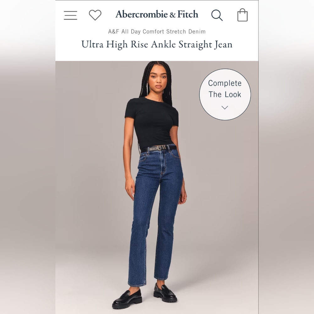 Abercrombie Ankle Straight Ultra High Rise